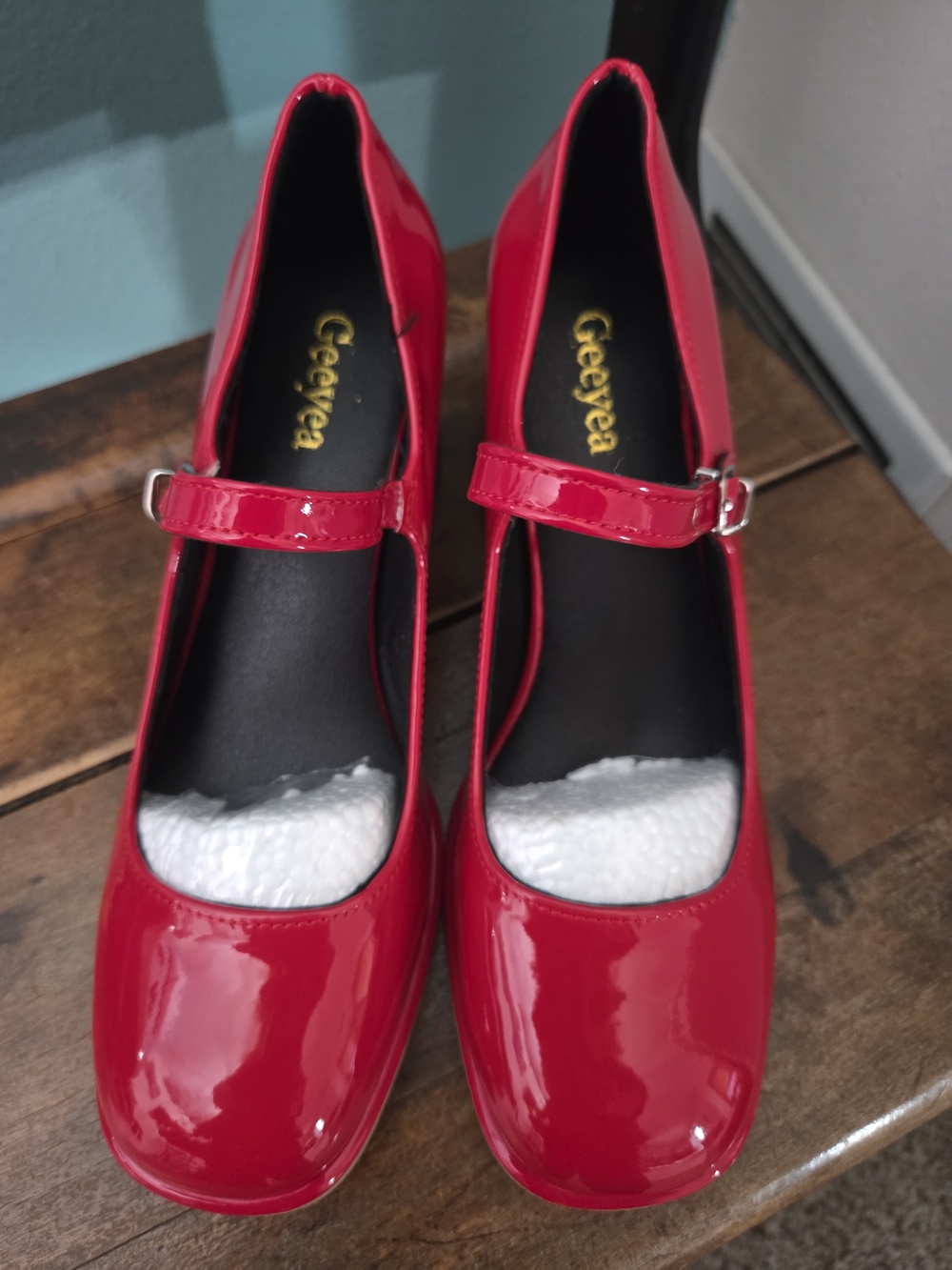 Red Patent Mary Jane Pumps
